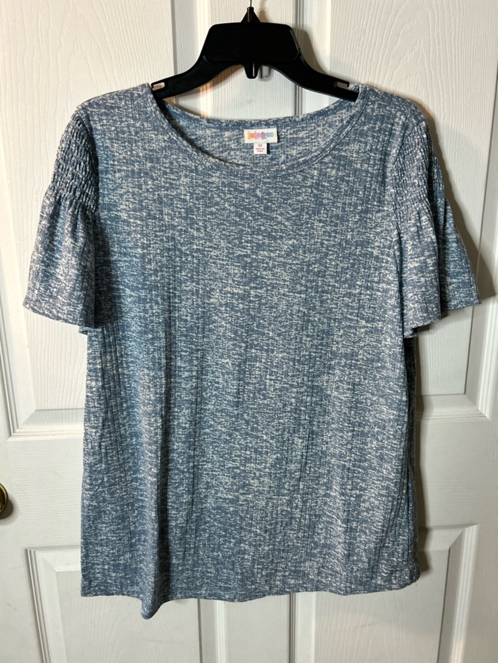 Lularoe “Stephanie” Soft Heathered Blue Short Sleeve Tee